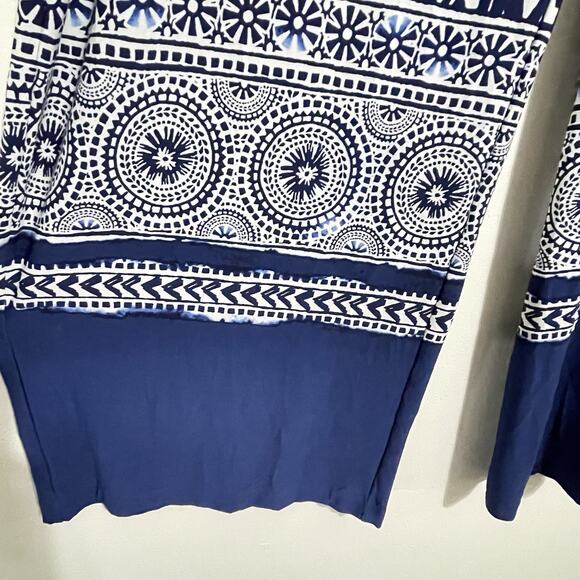 Chico's Palazzo Pants Plus Size 4 XXL Navy White Ikat Mandala Boho Resort - Picture 3 of 15